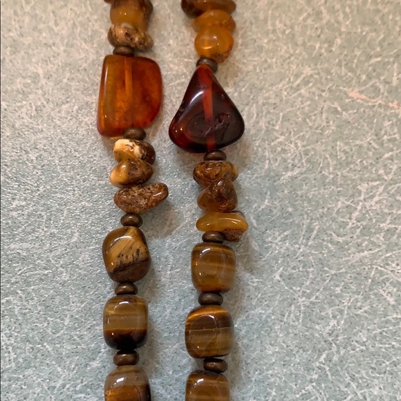 Amber & Tiger Eye Necklace - Picture 7 of 8